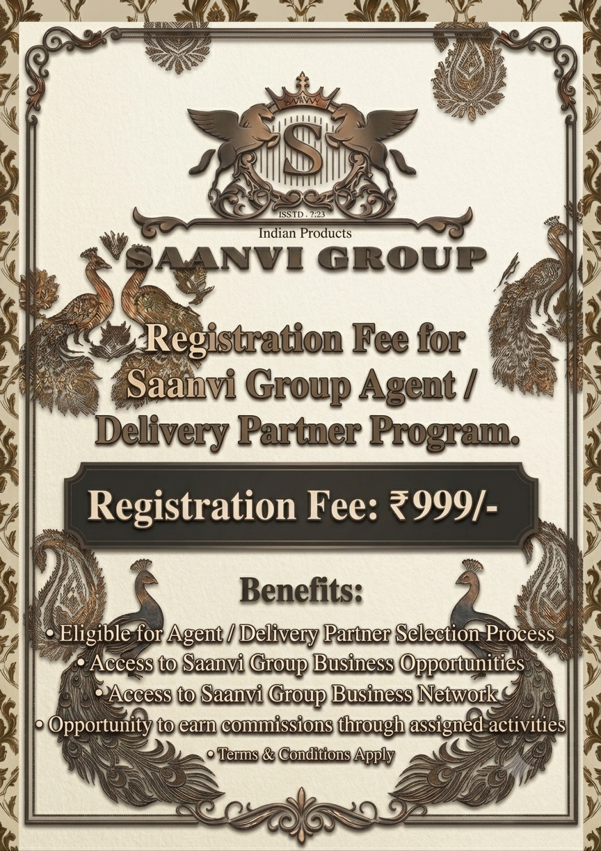 Saanvi Group Agent / Delivery Partner Registration Fee